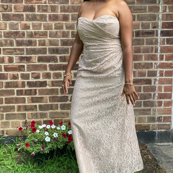 0409 NWOT David’s Bridal Strapless Gown - Picture 3 of 13